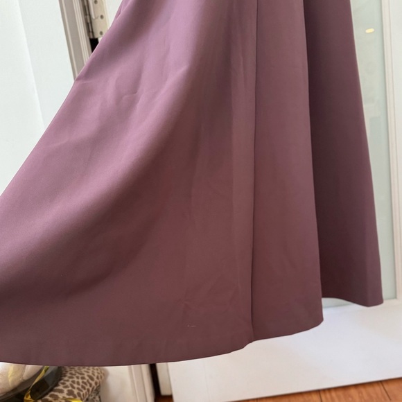 Kay Unger Kiana Crepe Walk-Thru Jumpsuit Maxi Dress Off Shoulder Mauve Sz 4 NWT - Picture 15 of 17